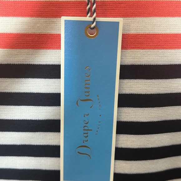 Draper James Stripe Ponte A Line Dress in Nassau Navy Size XL - Picture 6 of 9